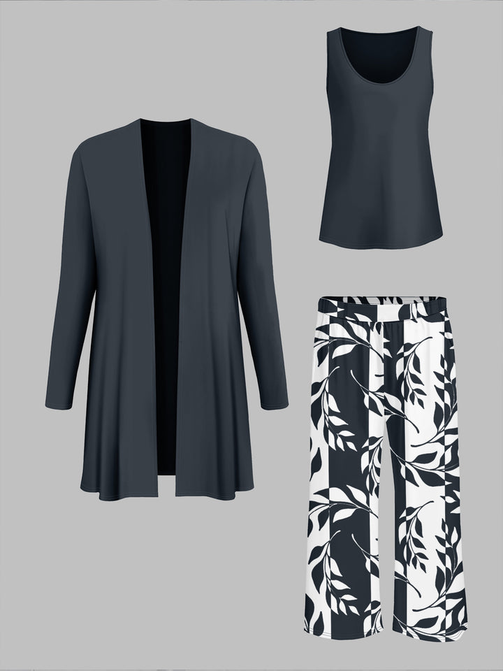 Chloe™ | Casual Leaf Print three Piece Set