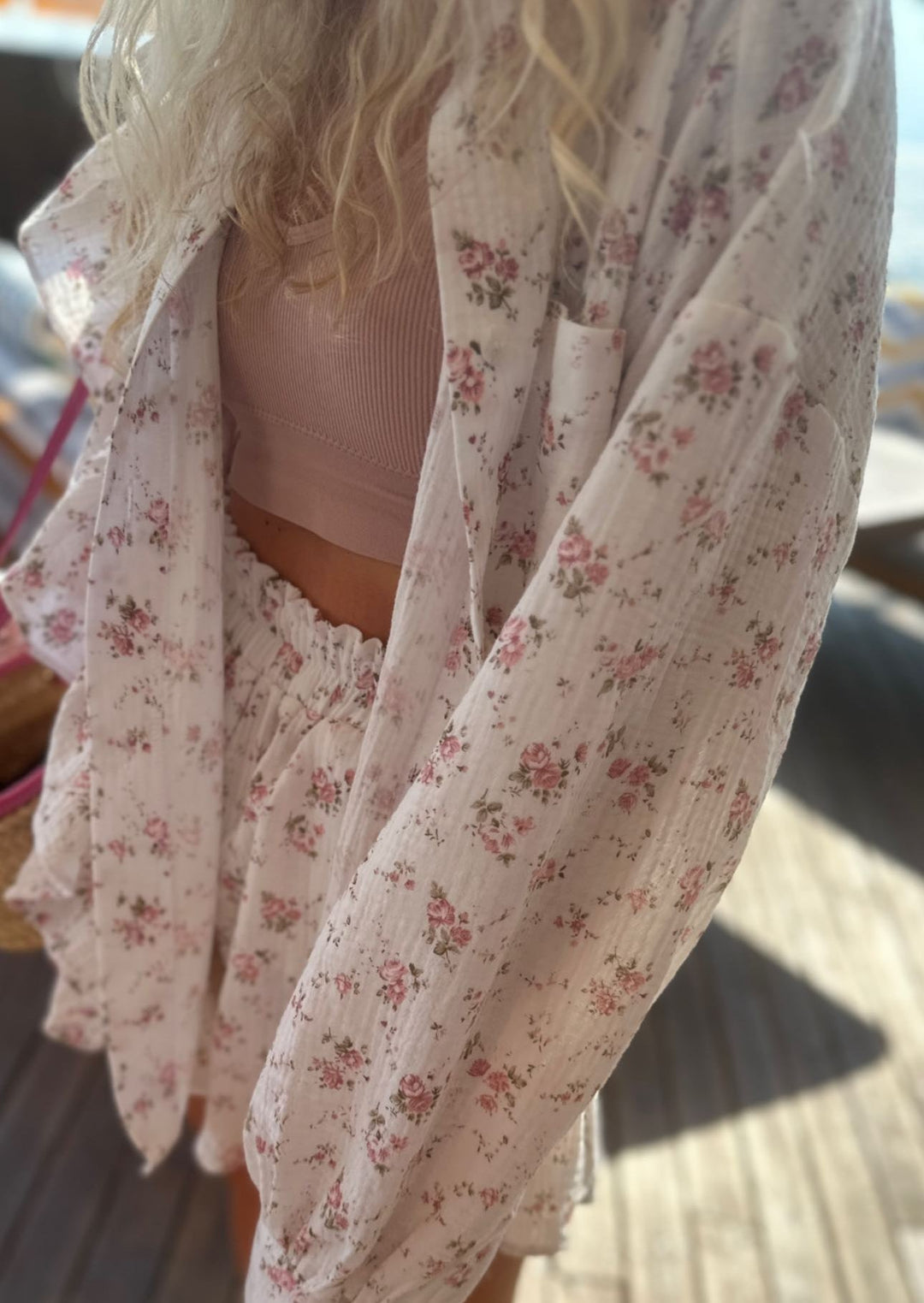 MAIRIN – FLORAL PRINT SHIRT & SHORTS TWO-PIECE SET