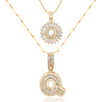 2pc 14k Sparkling Letter Initial Necklaces — product detail