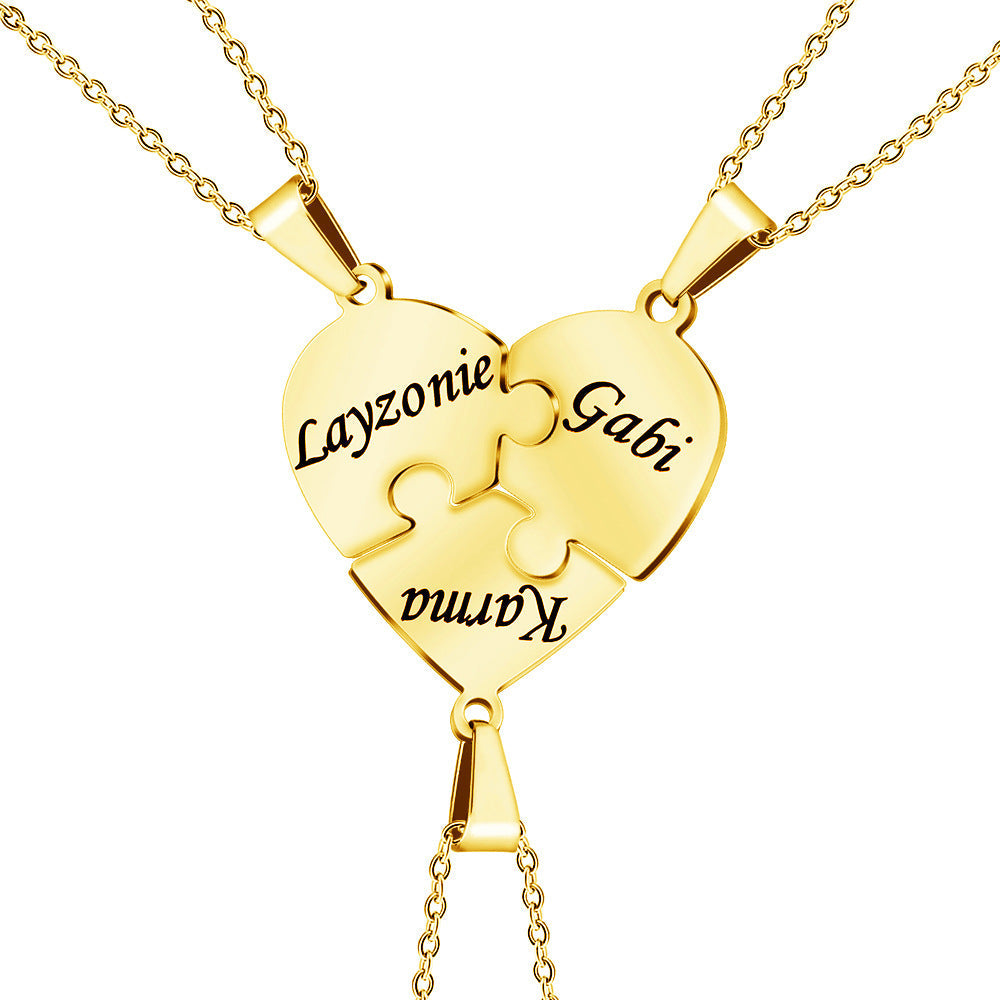 Personalised Family Heart Puzzle Necklace — product detail