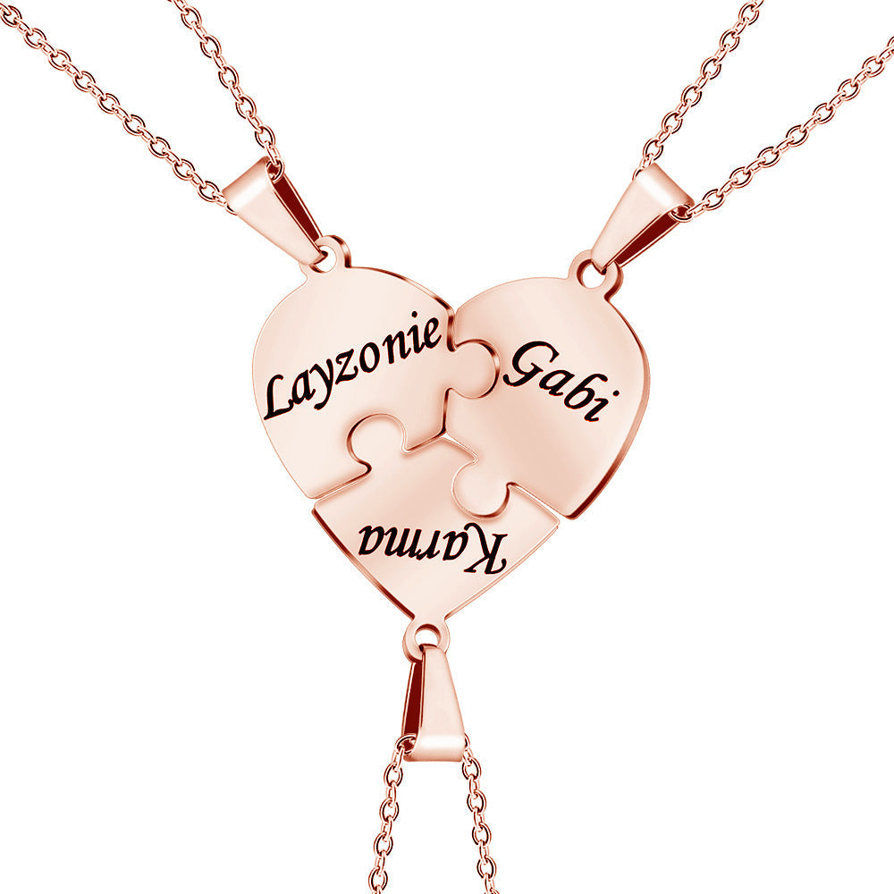 Personalised Family Heart Puzzle Necklace — product detail
