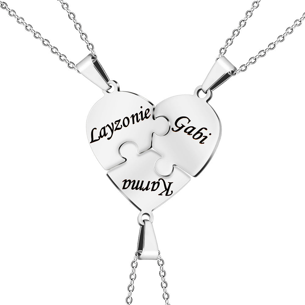 Personalised Family Heart Puzzle Necklace — product detail