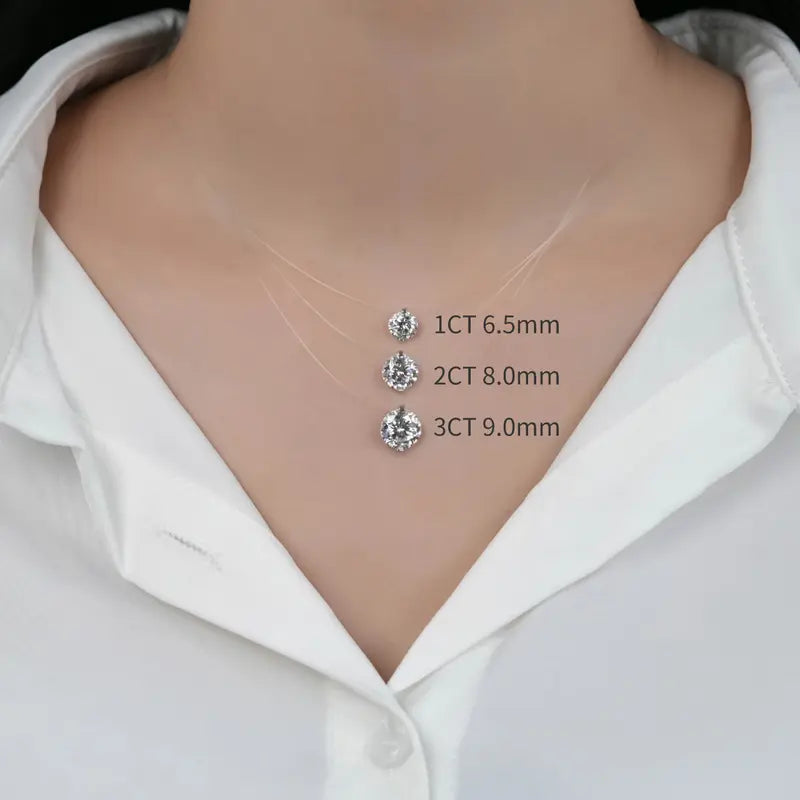 S925 1-3 Carat Moissanite Invisible Necklace — product detail