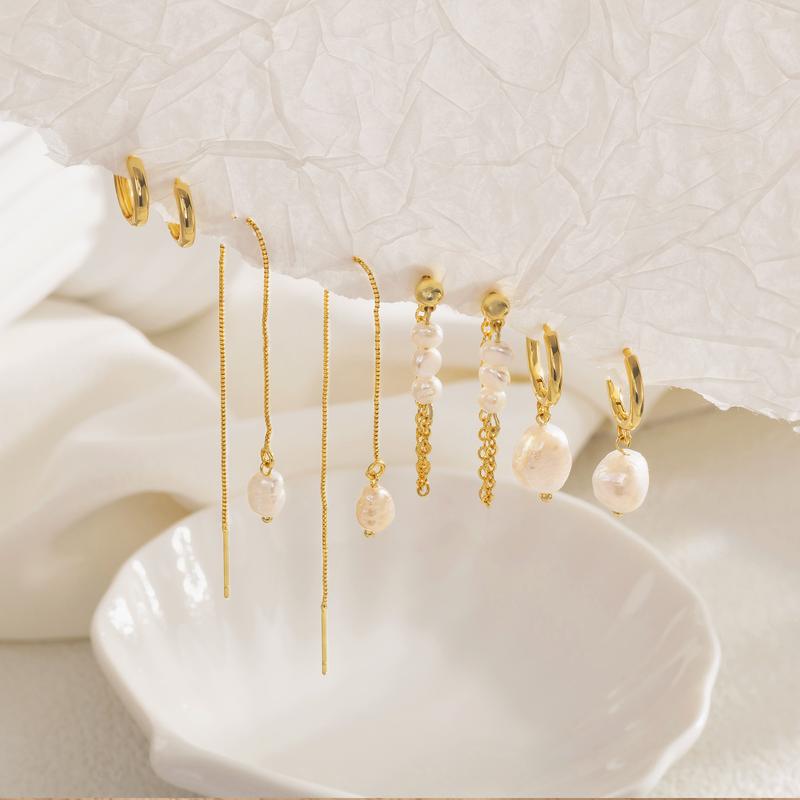4 Pair Pearl Accented Earrings Set — product detail