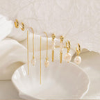 4 Pair Pearl Accented Earrings Set — product detail