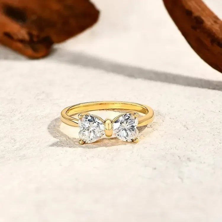 S925 Moissanite Feminine Bow Ring — product detail