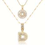 2pc 14k Sparkling Letter Initial Necklaces — product detail