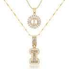 2pc 14k Sparkling Letter Initial Necklaces — product detail