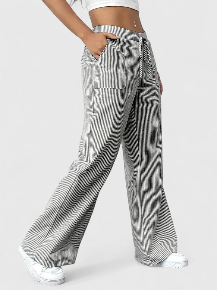 Isla | Wide-Leg Striped Trousers