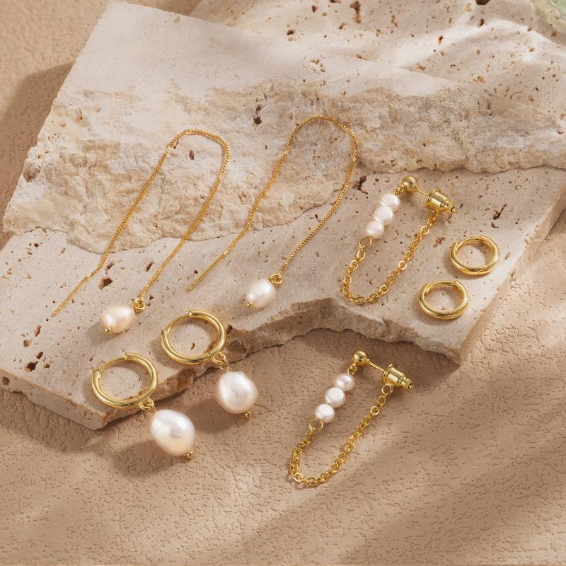 4 Pair Pearl Accented Earrings Set — product detail