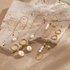 4 Pair Pearl Accented Earrings Set — product detail
