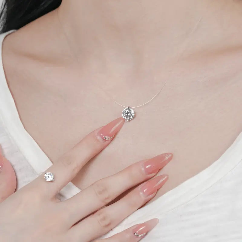 S925 1-3 Carat Moissanite Invisible Necklace — product detail