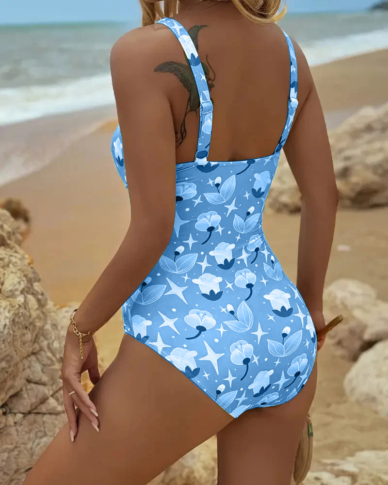 Frida | One-Piece Swimsuit with Printed Shoulder Straps