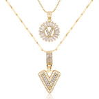 2pc 14k Sparkling Letter Initial Necklaces — product detail