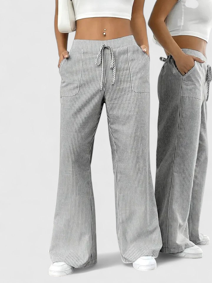 Isla | Wide-Leg Striped Trousers