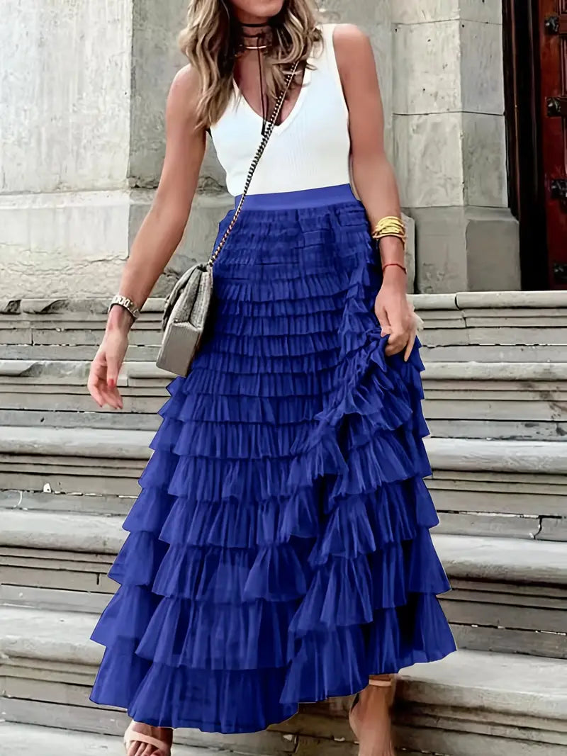 Cascade Layered Hem Skirt
