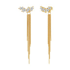 14k Tassel Chain Hoop Earrings — product detail
