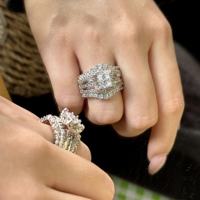5-in-1 Sparkling Accented Ring Stack — product detail