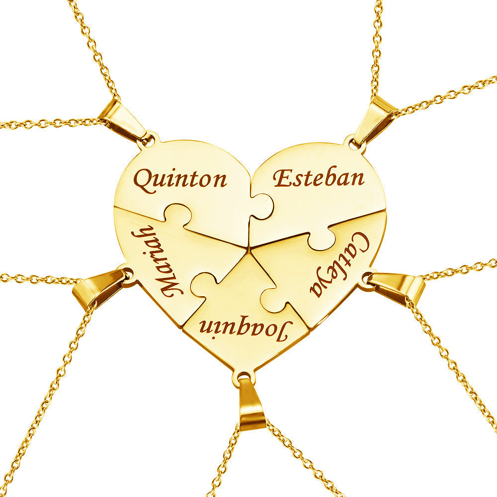 Personalised Family Heart Puzzle Necklace — product detail