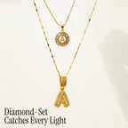 2pc 14k Sparkling Letter Initial Necklaces — product detail