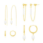 4 Pair Pearl Accented Earrings Set — product detail