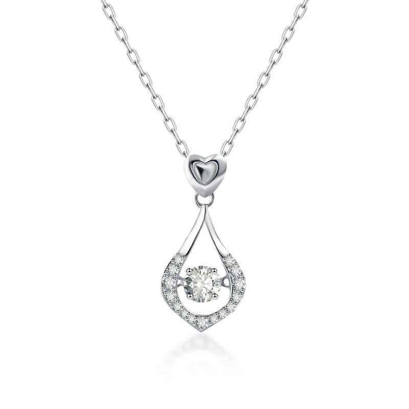 S925 Heart Sparkling Teardrop Necklace — product detail