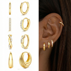 8pc Classic Huggie Hoop Earrings Set — product detail