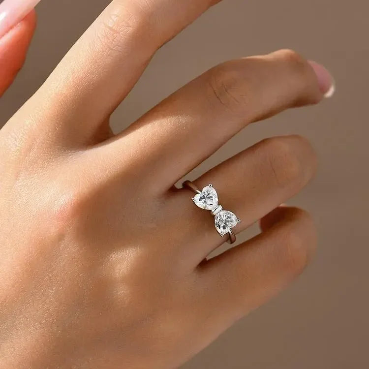 S925 Moissanite Feminine Bow Ring — product detail