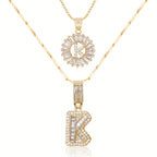 2pc 14k Sparkling Letter Initial Necklaces — product detail