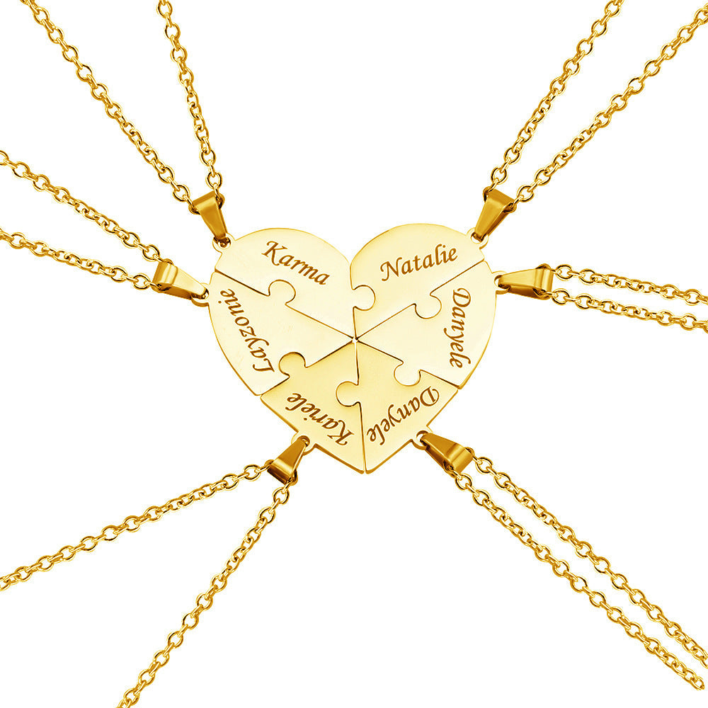 Personalised Family Heart Puzzle Necklace — product detail