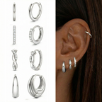 8pc Classic Huggie Hoop Earrings Set — product detail