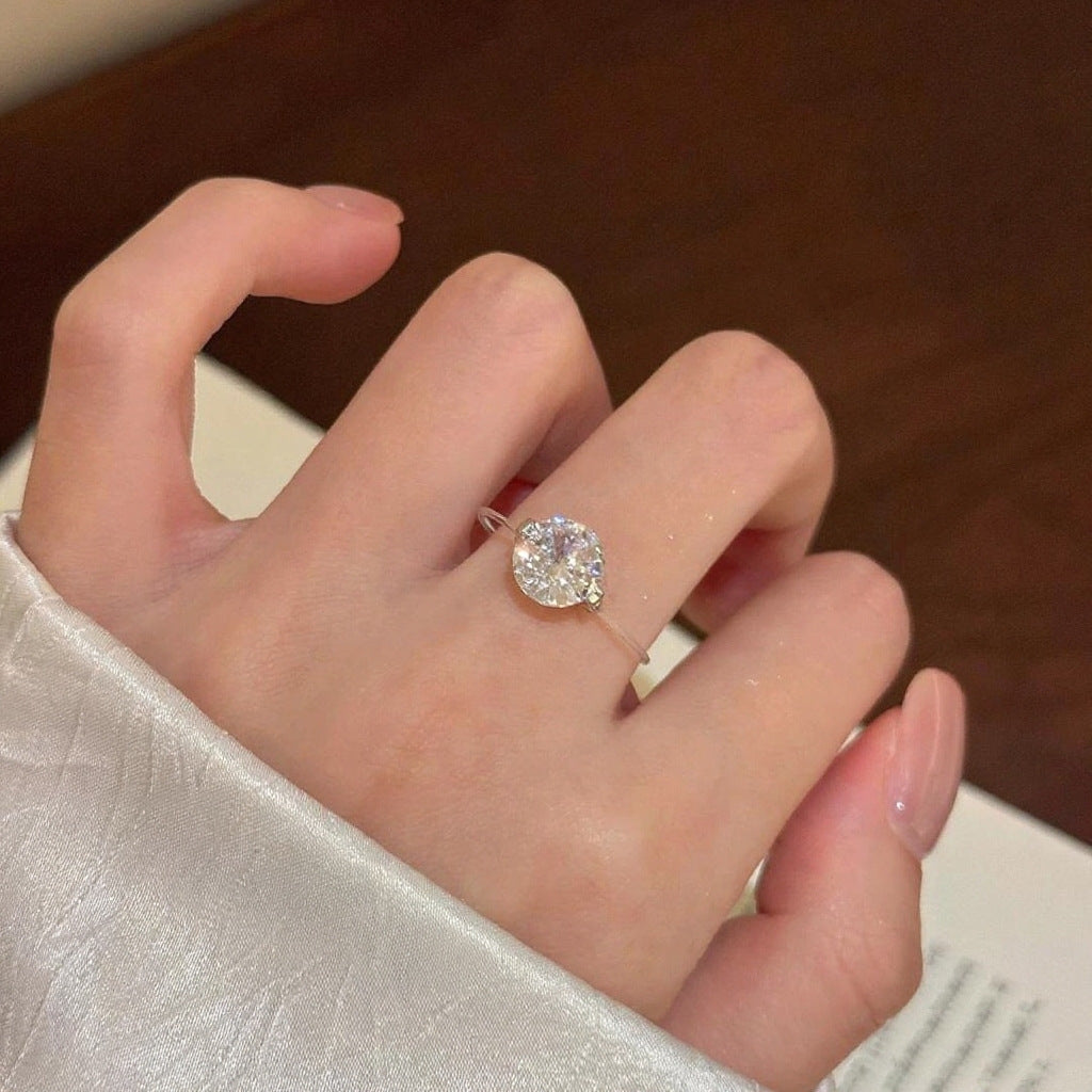 S925 1-2 Carat Moissanite Invisible Band Ring — product detail