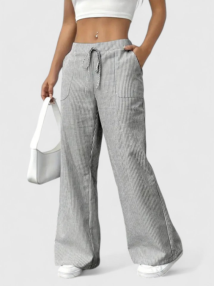 Isla | Wide-Leg Striped Trousers