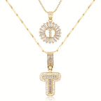 2pc 14k Sparkling Letter Initial Necklaces — product detail