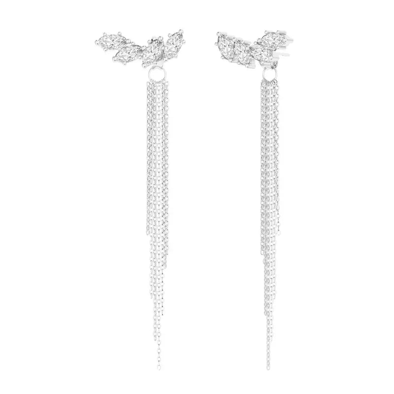 14k Tassel Chain Hoop Earrings — product detail