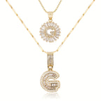 2pc 14k Sparkling Letter Initial Necklaces — product detail
