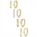 8pc Classic Huggie Hoop Earrings Set — product detail