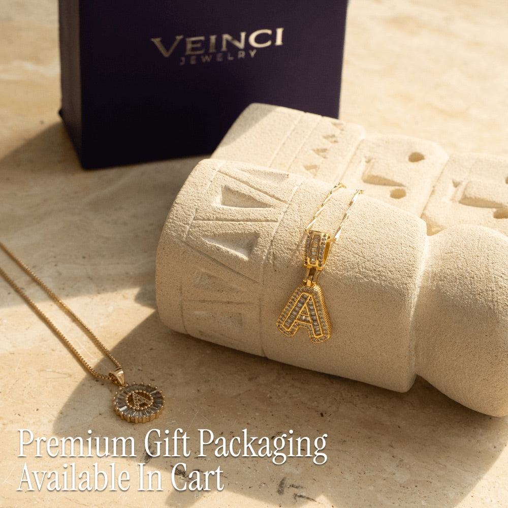 2pc 14k Sparkling Letter Initial Necklaces — product detail