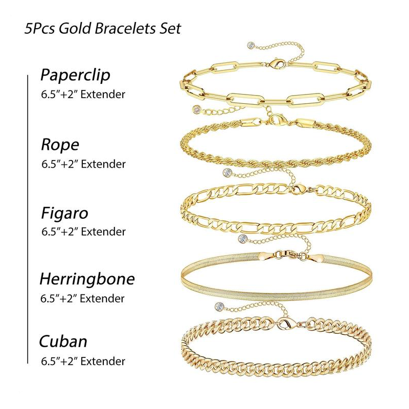 5pc Classic Bracelets Stack — product detail