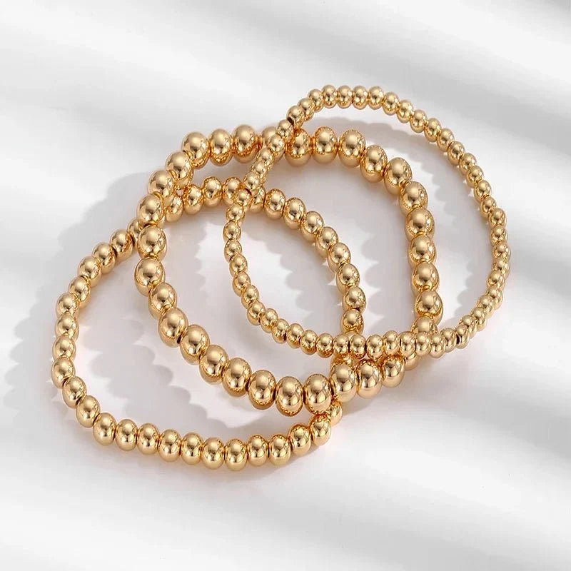 7pcs Gold Beaded Bracelet Stack — product detail