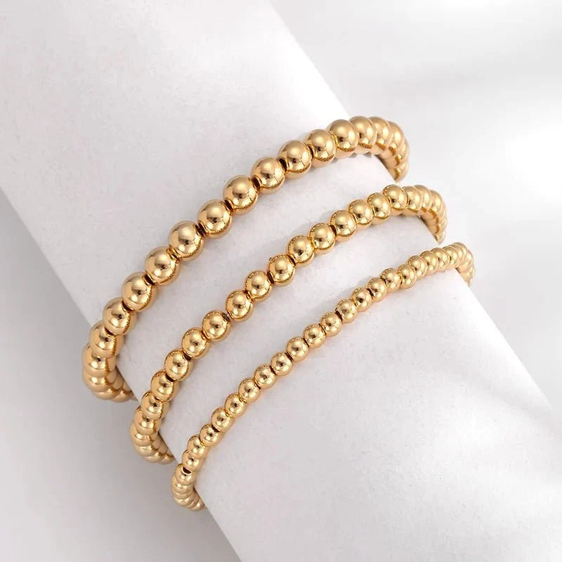 7pcs Gold Beaded Bracelet Stack — product detail