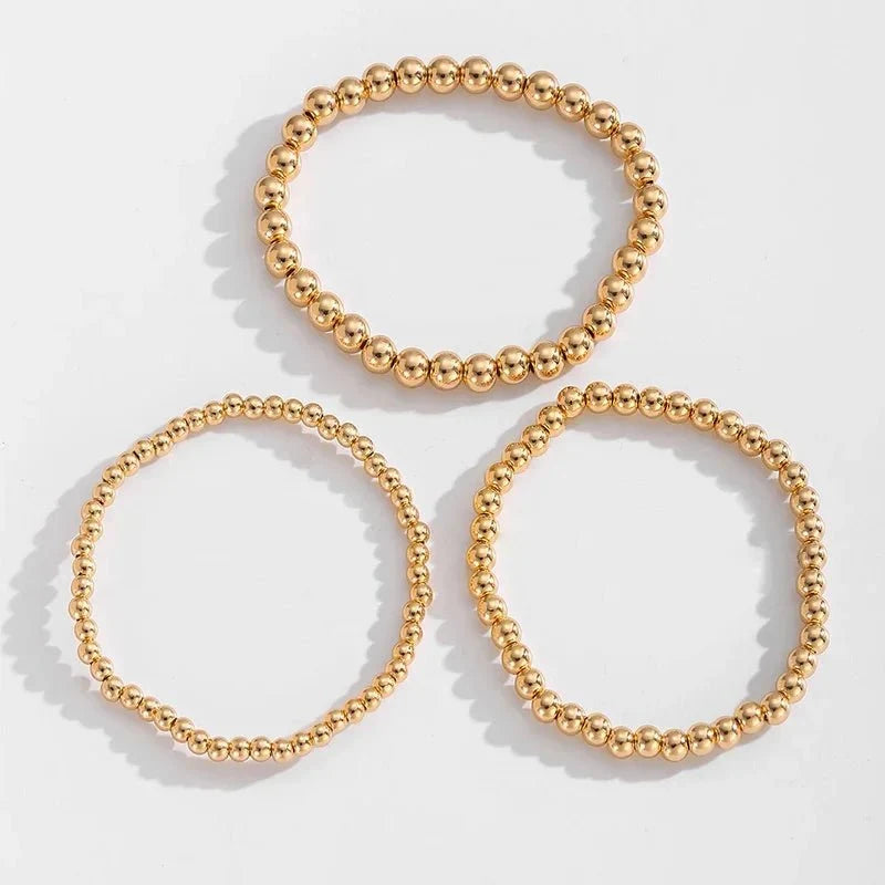 7pcs Gold Beaded Bracelet Stack — product detail