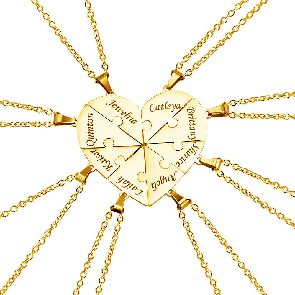 Personalised Family Heart Puzzle Necklace — product detail