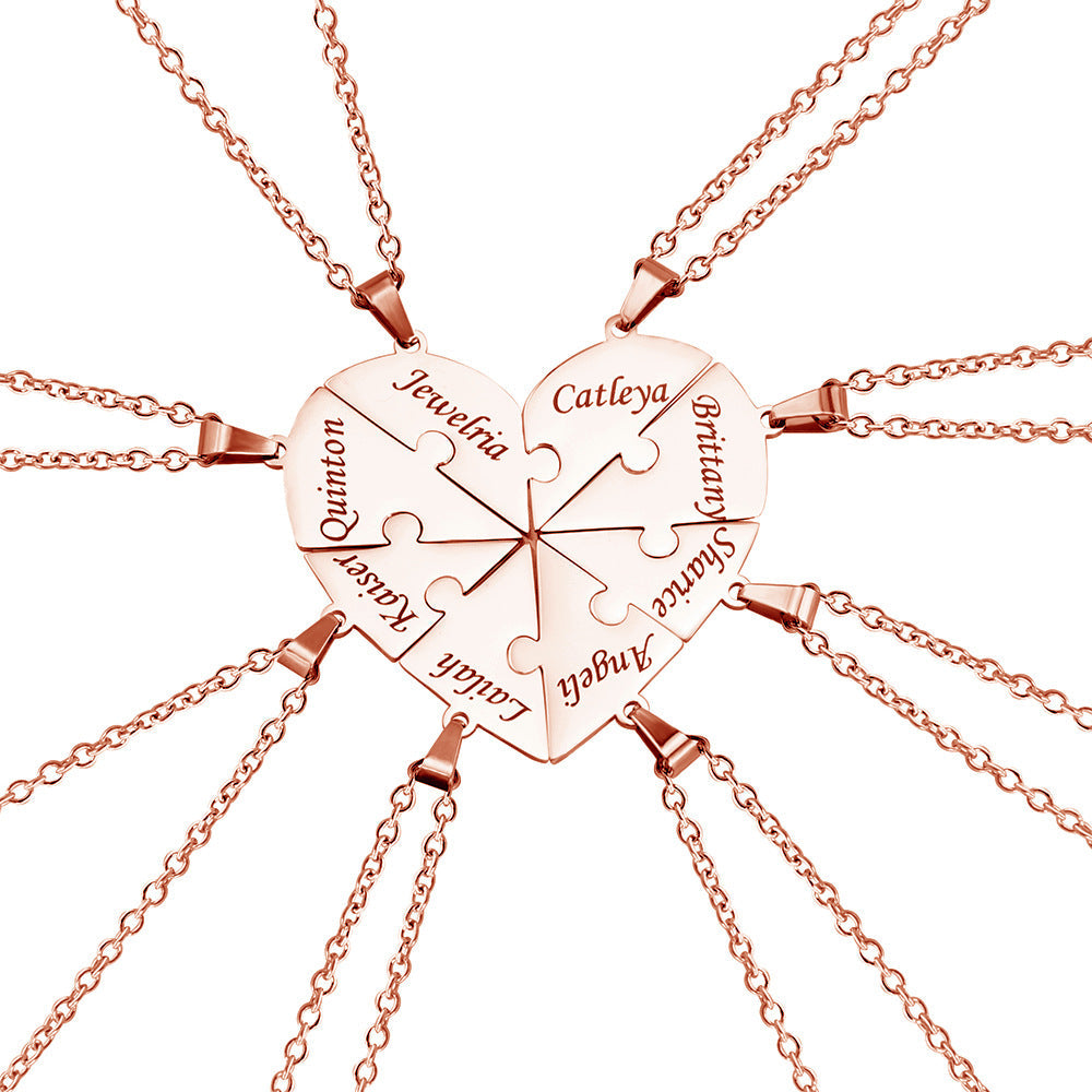 Personalised Family Heart Puzzle Necklace — product detail