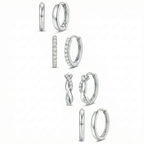 8pc Classic Huggie Hoop Earrings Set — product detail
