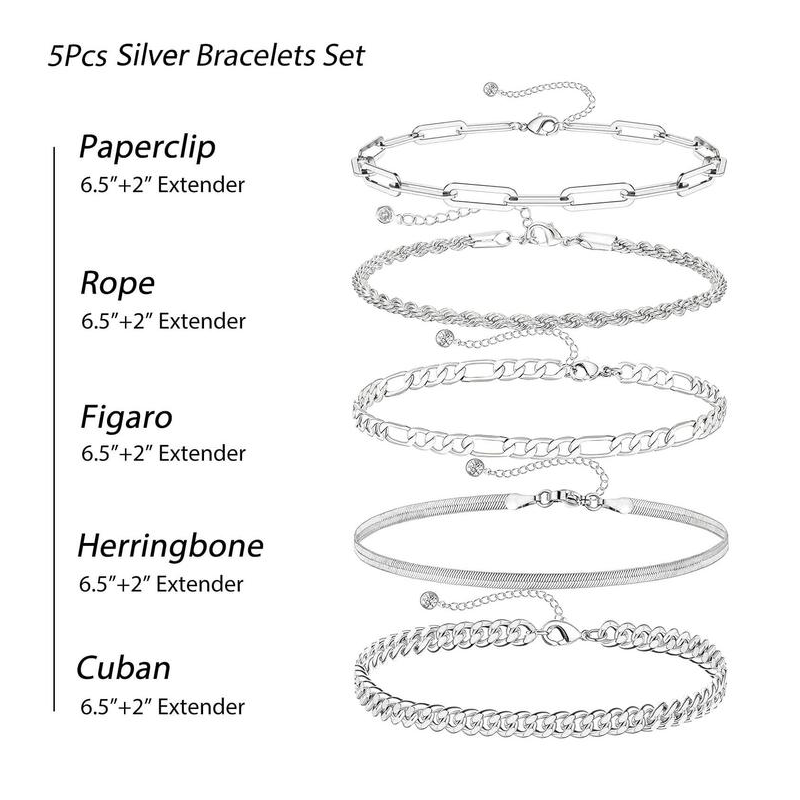 5pc Classic Bracelets Stack — product detail