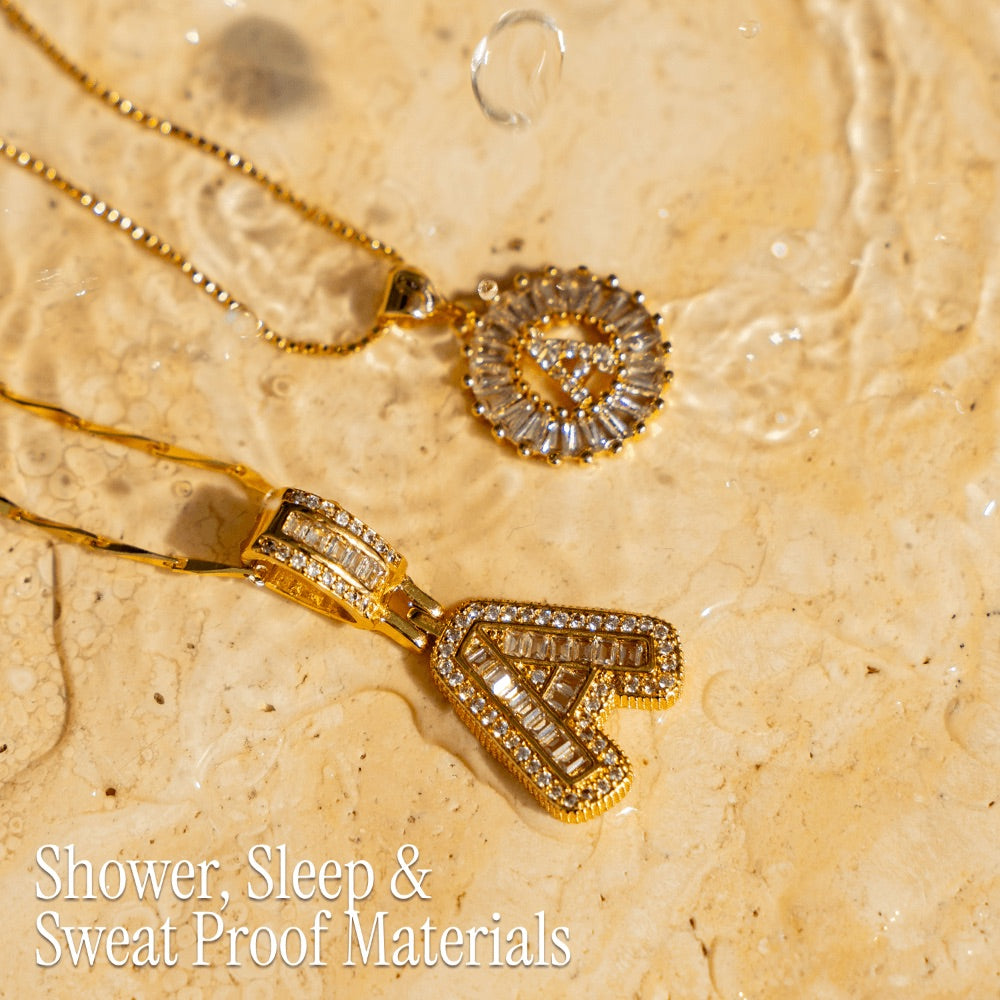2pc 14k Sparkling Letter Initial Necklaces — product detail