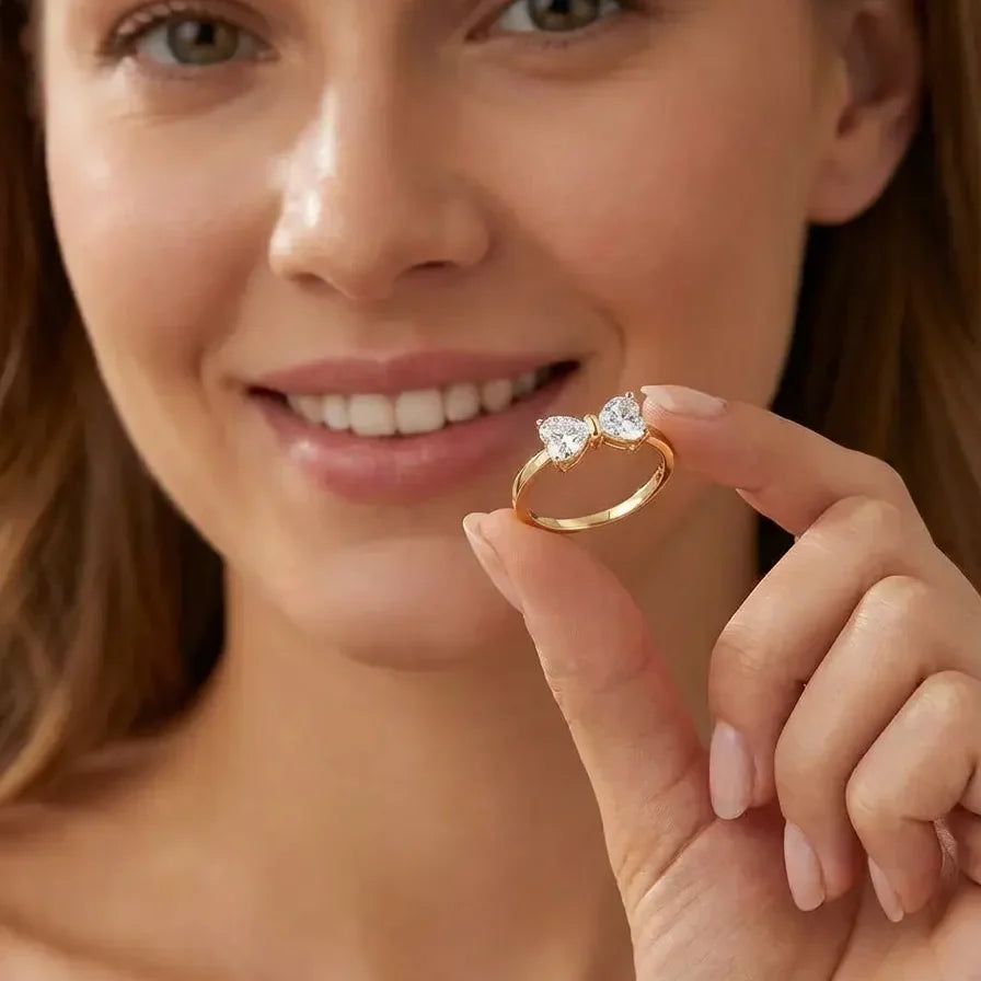 S925 Moissanite Feminine Bow Ring — product detail