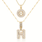 2pc 14k Sparkling Letter Initial Necklaces — product detail