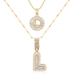 2pc 14k Sparkling Letter Initial Necklaces — product detail